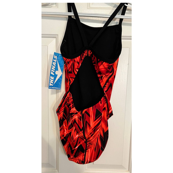 The Finals Endurotech One Piece Red Butterfly Back Swimwear‎ NWT Size 32/XS - Picture 2 of 4